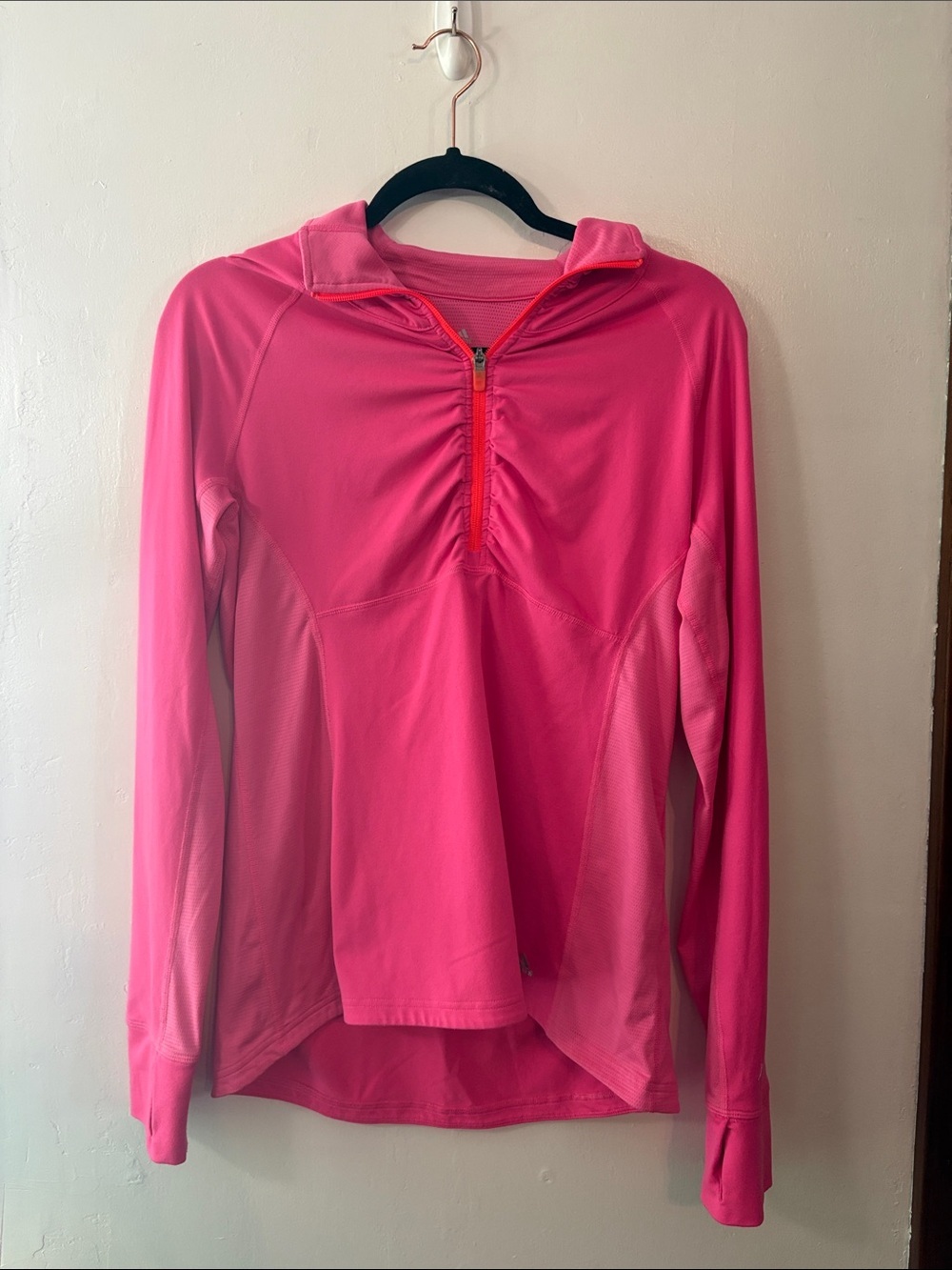 adidas Hot Pink Quarter-Zip Workout sweatshirt